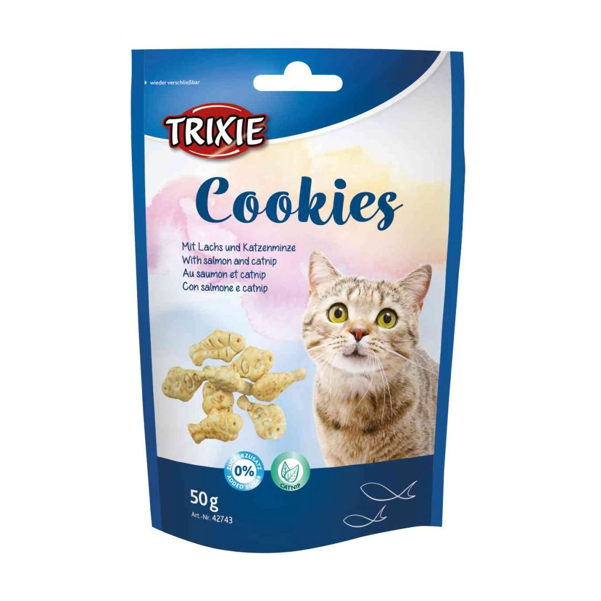 Ласощі для кішок Trixie Cookies Печиво з лососем та котячою м'ятою, 50 г